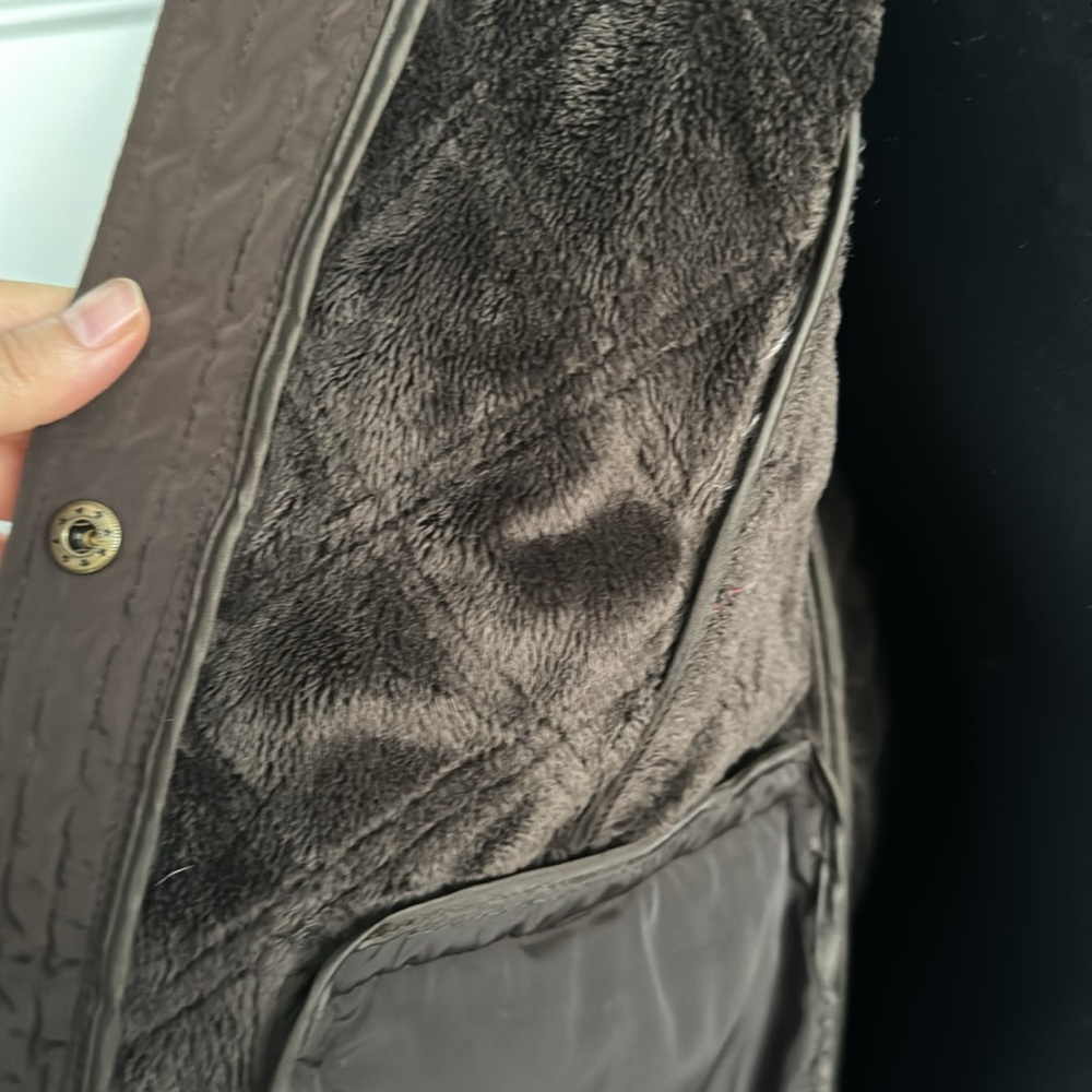 Talbots Snap Button Fur Lined Quilted Utility Lig… - image 7